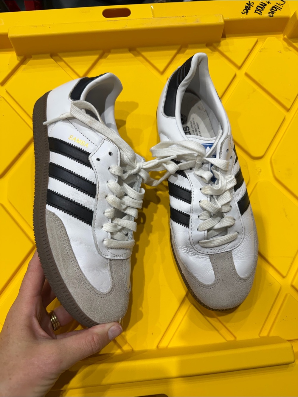 adidas White and Light Gray Retro Leather Sneakers